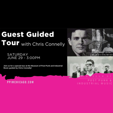 Promo image for the guest guided tour a the Museum for Post Punk and Industrial Music